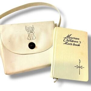 Vintage 1960s Marian Children's Mass Book with purse catholic